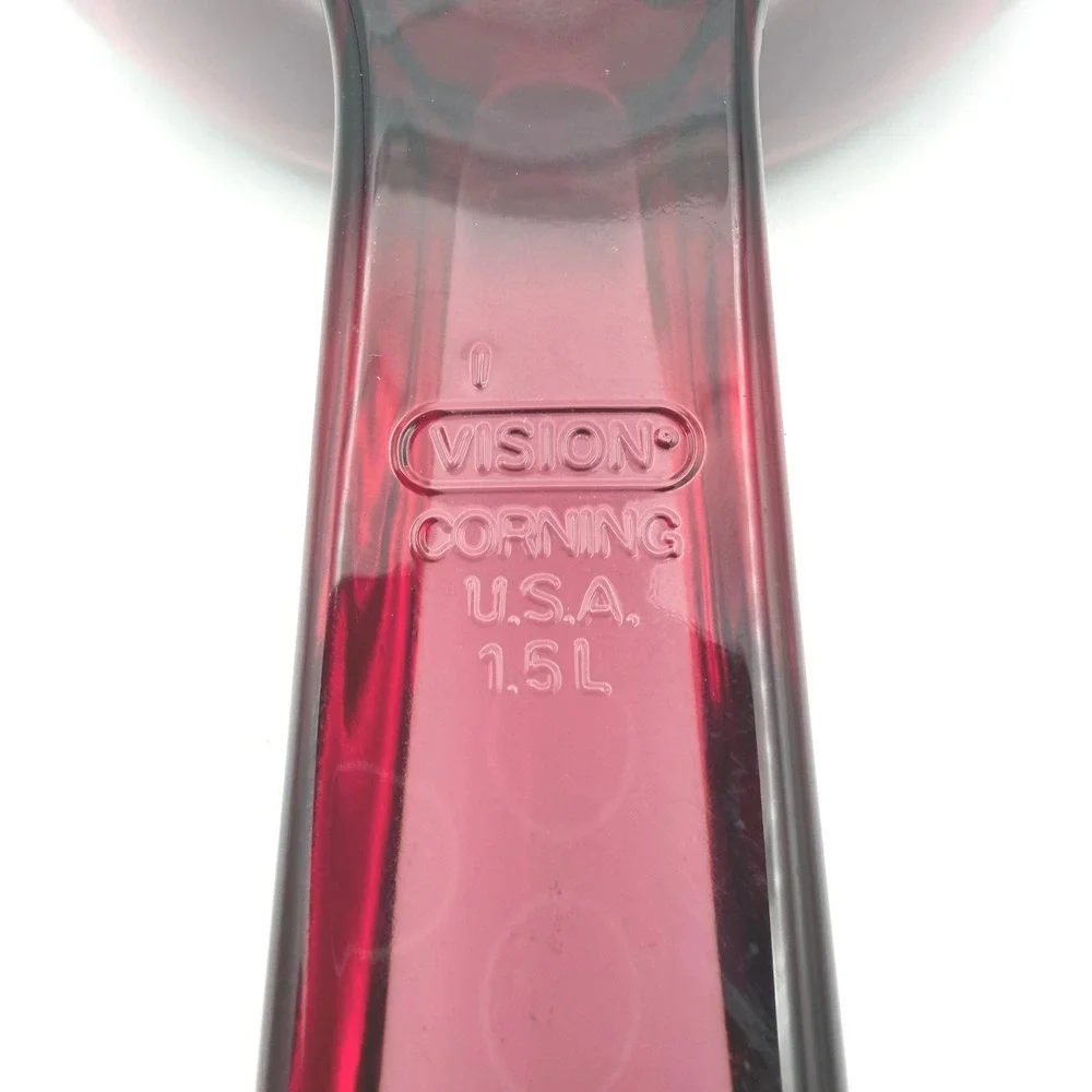 Corning Visions Saucepan 1.5L Cranberry Glass V-1.5-B Pot with Lid